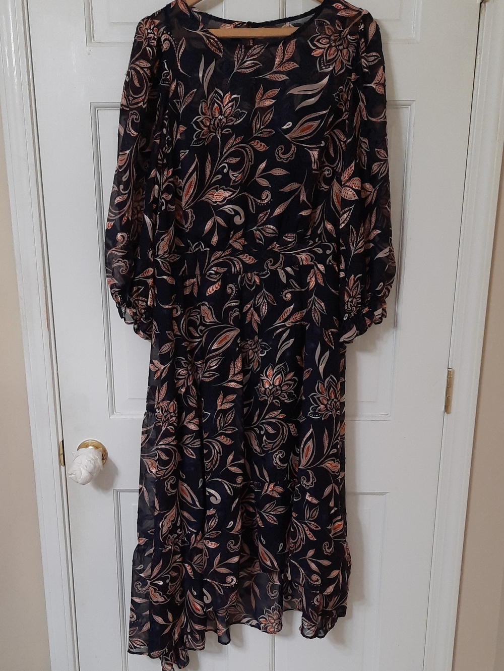 Eliza J Navy Maxi Dress with Rose Floral Print